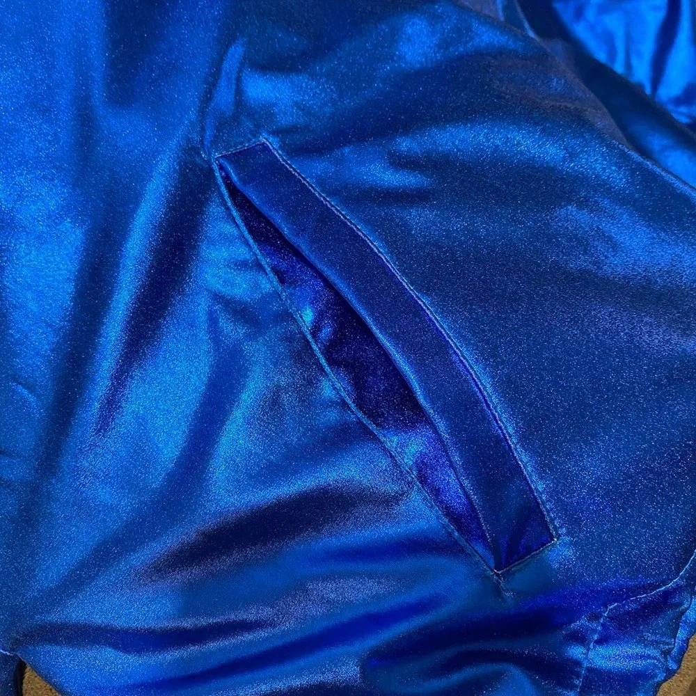 FOREVER 21 NASA Reflective Windbreaker Blue Metallic Hooded Jacket Size M - Picture 6 of 8